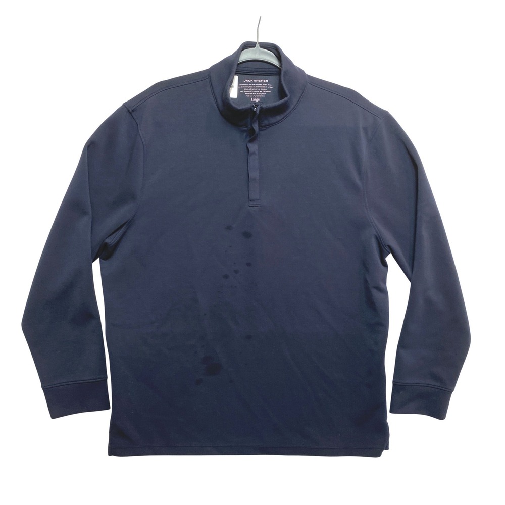 Jack Archer Sweater Mens Large Navy Quarter Zip Stretch Pullover